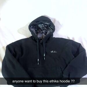 Ethika Black Hoodie with Paisley Hood